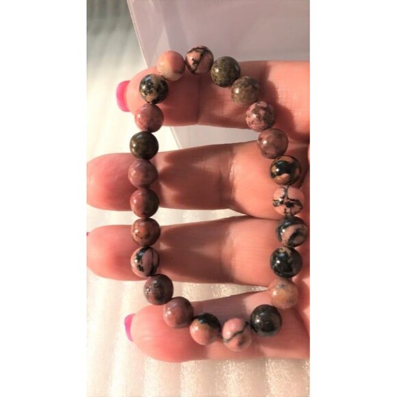 Rhodonite Beaded Stretch Bracelet - Picture 4 of 4